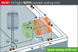 HVI light with variable sealing end